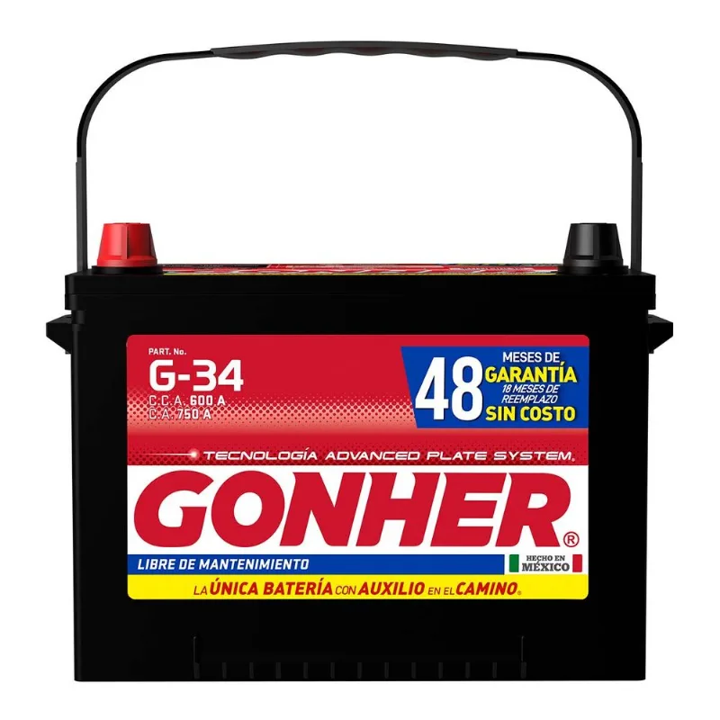 Batería de automóvil Gonher negro g-34-600