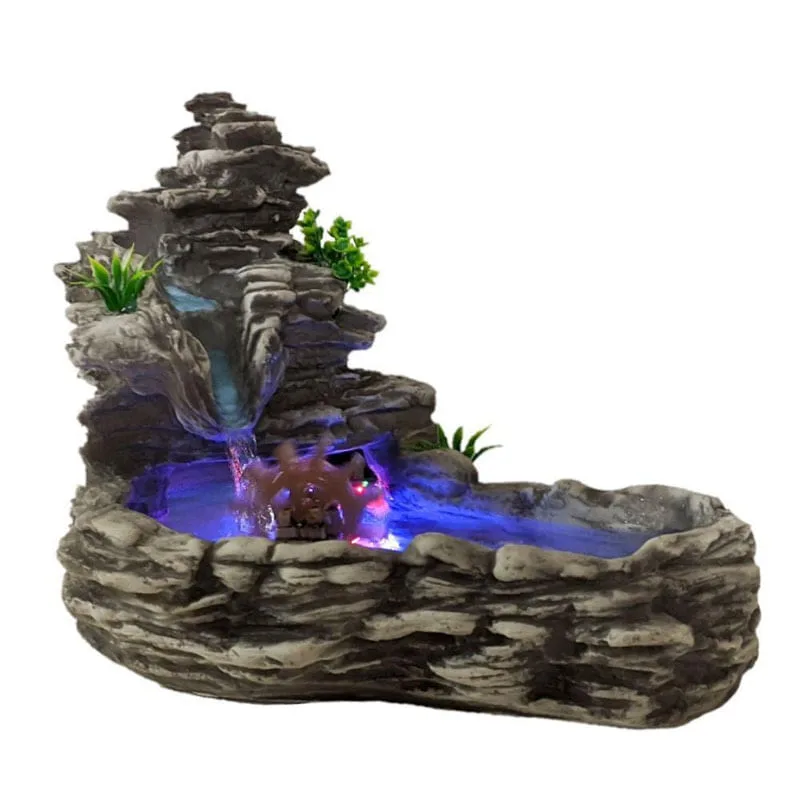 Fonte Agua Decorativa Cascata Rodinha Com Luz Lago Laguinho