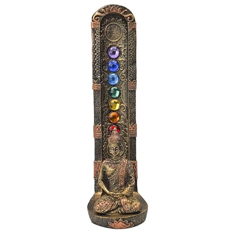 Incensário Buda Sete Chakras Torre Resina Grande