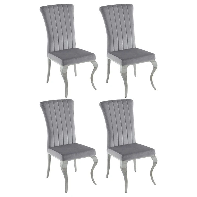Elegant Upholstered Side Chairs (Set of 4) Gray