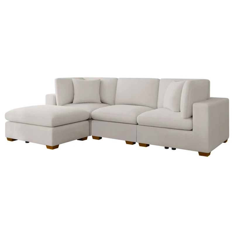 Ridgemont - Sectional Sofa Beige / 2 Pc. 3 Seater Sectional, Ottoman