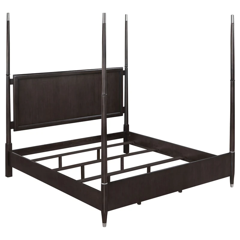 Niguel - Bedroom Set Dark Brown / 4 Pc. Bed, Nightstand, Dresser, Mirror / Queen