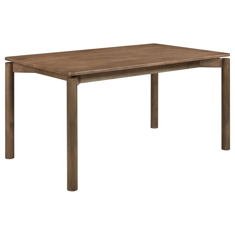Svenstra - Rectangular Dining Table Set With Armless Side Chairs, Wood, Natural Walnut, 59 X 35.5 X 30 Inches Dark Brown