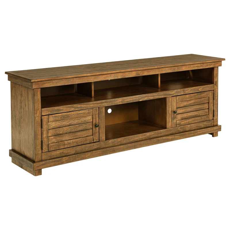 Castleton - TV Stand Media Console Light Brown / 70"W x 16.25"D x 27"H