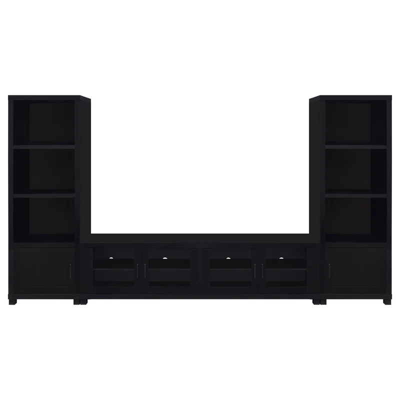 Arnaud - 3 Piece TV Stand Set With Storage - Black