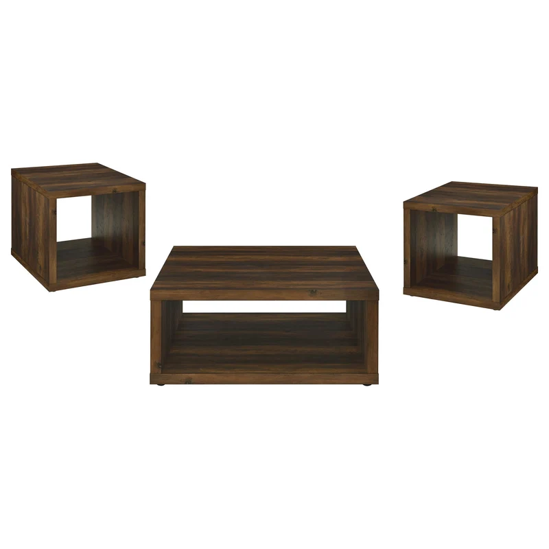 Hermosa - Table Set With Open Sides Dark Brown / 3 Pc. Coffee Table, 2 End Tables