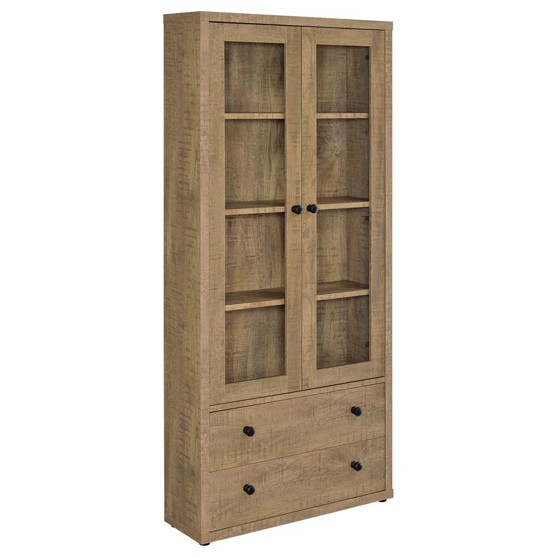 Idaho - 4 Shelf Display Cabinet Light Brown
