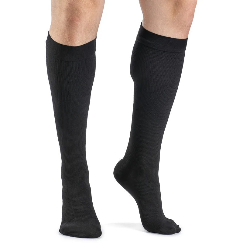 Dynaven Opaque Ribbed Men's Knee High 15-20 mmHg MS / Black