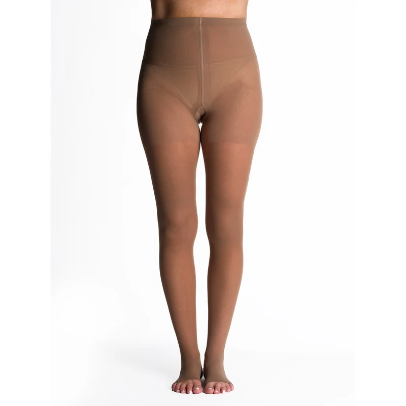Sigvaris Sheer Women's Pantyhose 30-40 mmHg, Open Toe SL / Café