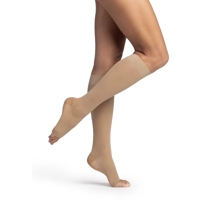 Dynaven Sheer Women's Knee High 15-20 mmHg, Open Toe SS / Beige
