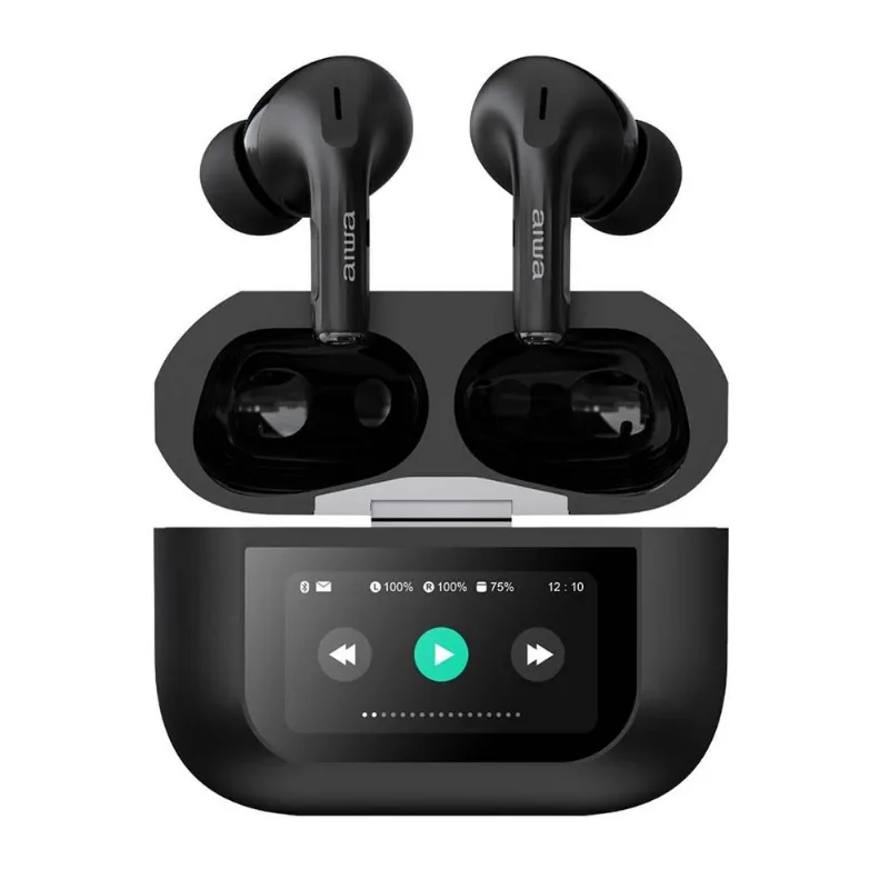Audífonos Aiwa con cancelación de ruido negro awtwsgprob
