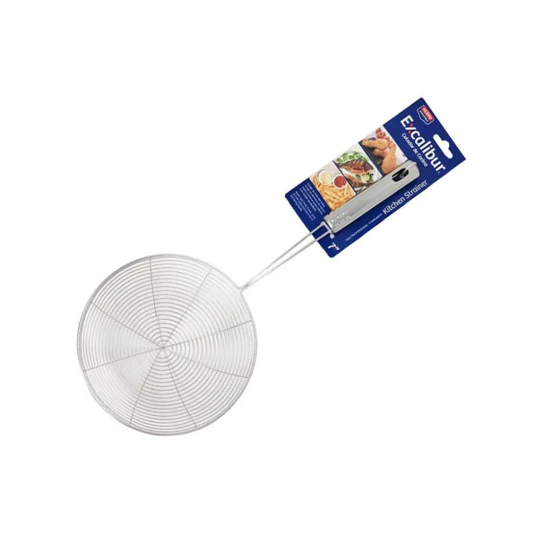 Escumadeira 7 polegadas Peneira p/ fritura de aço inox 17cm