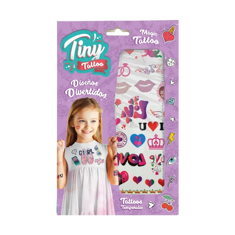 Super set de tatuajes diseños divertidos Tiny