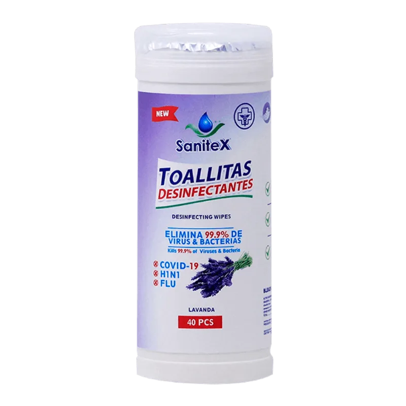 Toallitas Desinfectantes Lavanda Sanitex Tubo 40 unidades