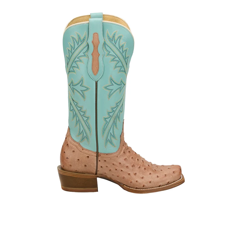 Ranchero Amber Ostrich Square Toe Cowboy Boots 8.5 / Medium