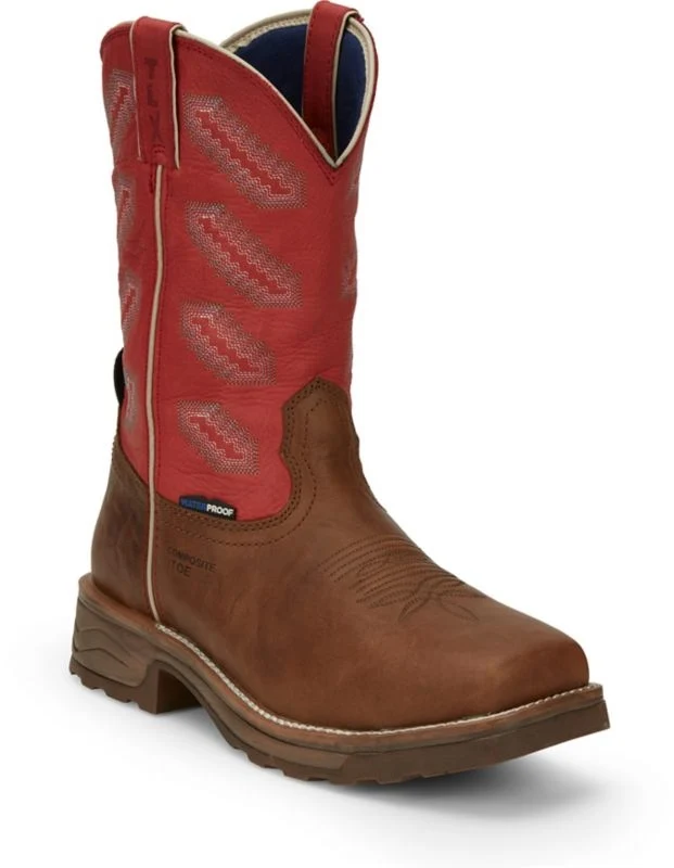 Tony Lama Mens Energy TLX Work Boots Red / 9 D