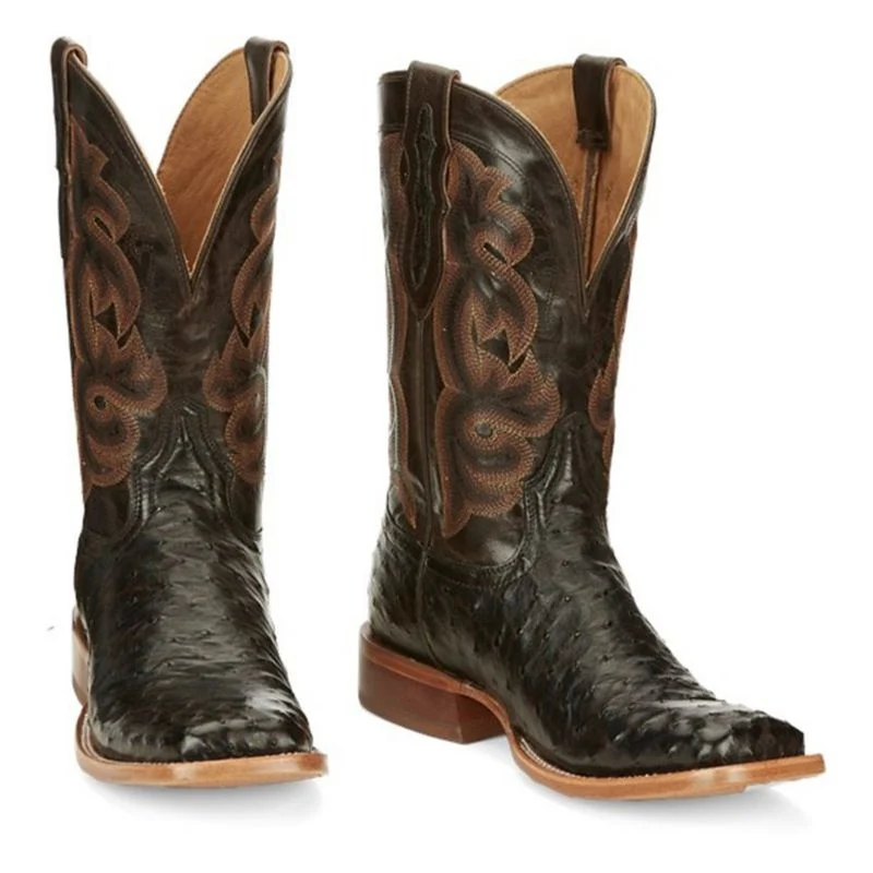 Tony Lama Mens Quaid Sq Toe Boots Brown / 11 D