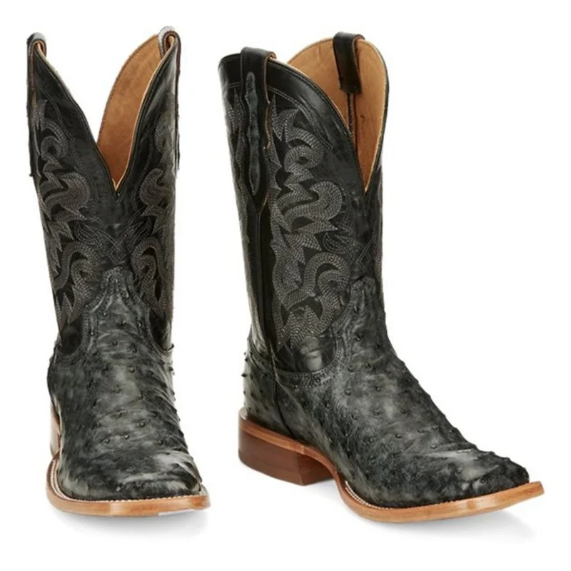 Tony Lama Mens Moore Sq Toe Boots Grey / 11.5 EE