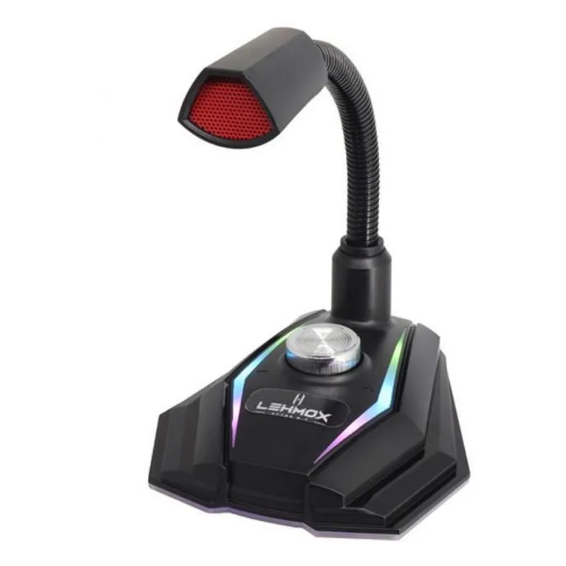 Microfone Gamer De Mesa Rgb Hyper Profissional Usb Gt Gk3