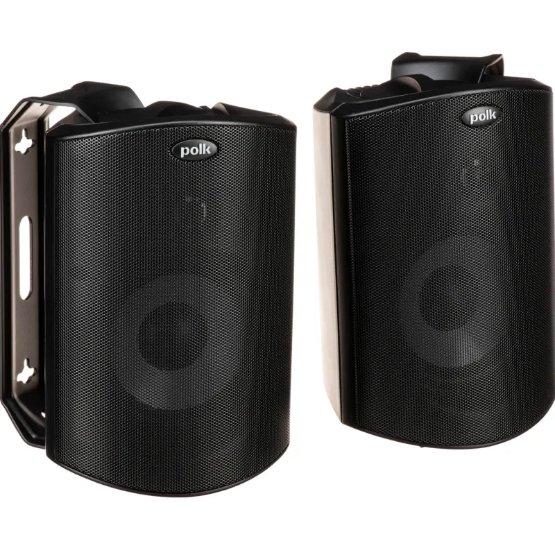 Caixas acústicas Polk Audio Atrium4 para uso interno e externo, resistentes a todas as condições climáticas (pretas, par)