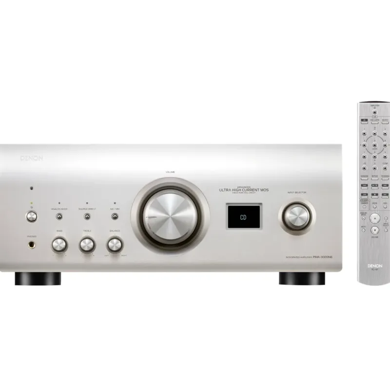 Amplificador integrado estéreo Denon PMA-3000NE de 160 W (prateado)