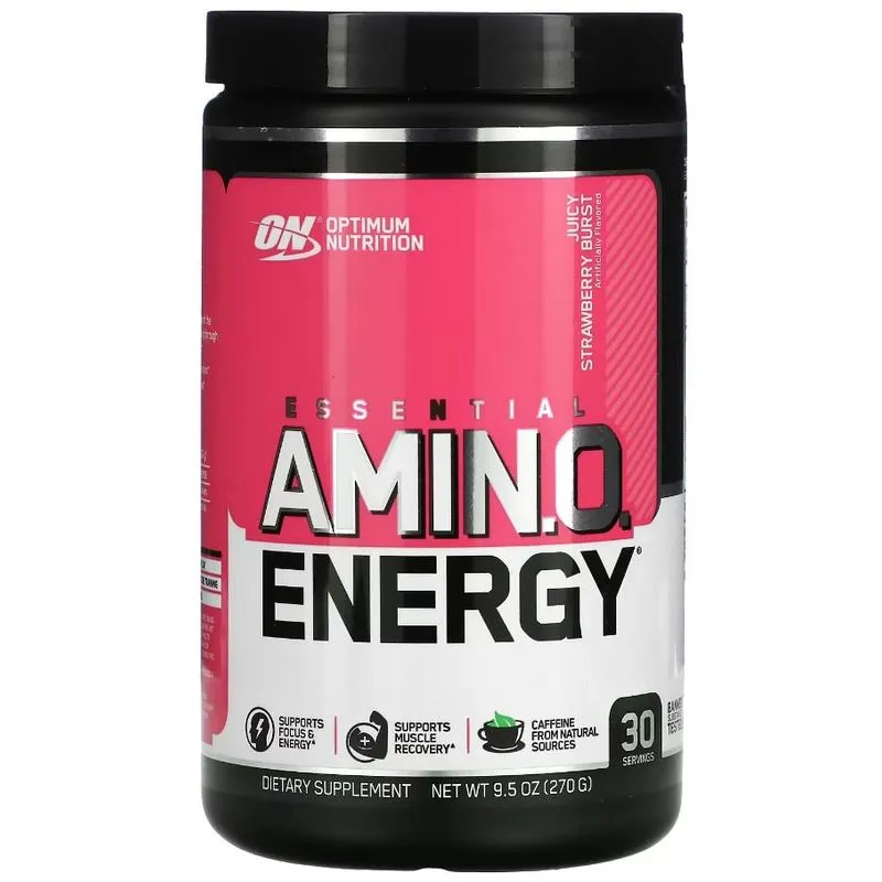 Amino Energy Pre-treino+aminoacidos 270g - Optimum Nutrition Explosão De Morango Suculento