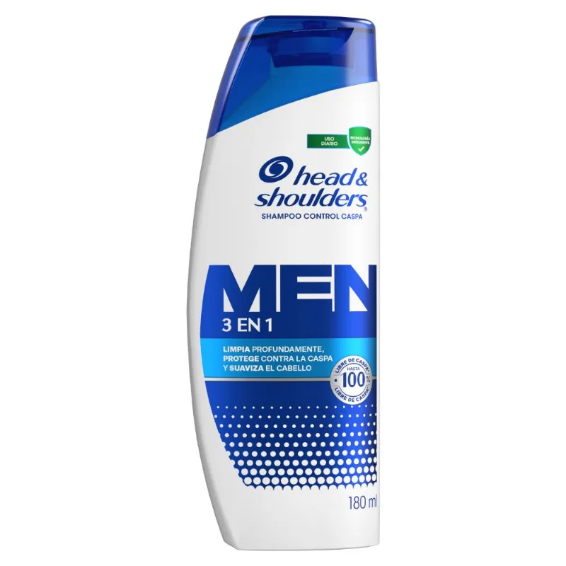 Shampoo Head & Shoulders 3 en 1 para Hombres x 180 ml