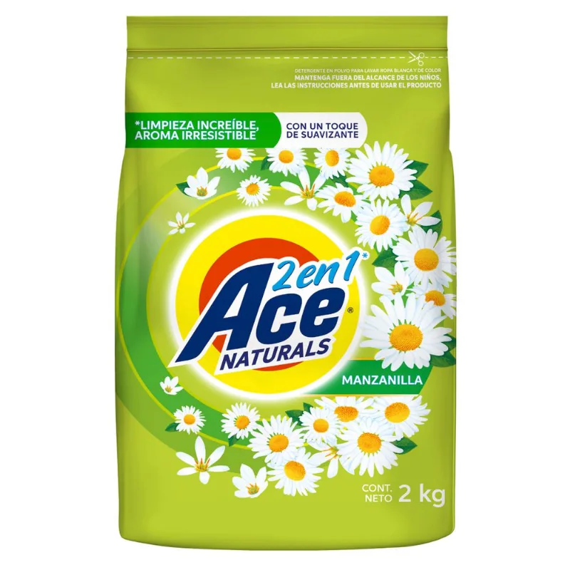 Detergente Polvo Ace Naturals Manzanilla 2 kg