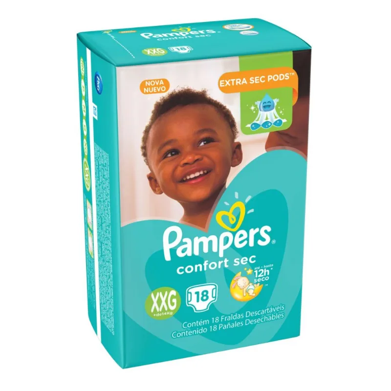 Pampers Confort Sec Pañales Xxg 18 U