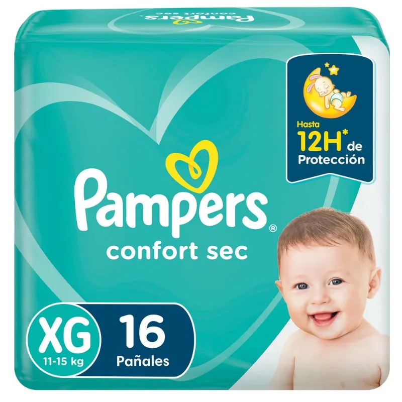 Pañales Pampers Confort Sec Talla XG 16 un.