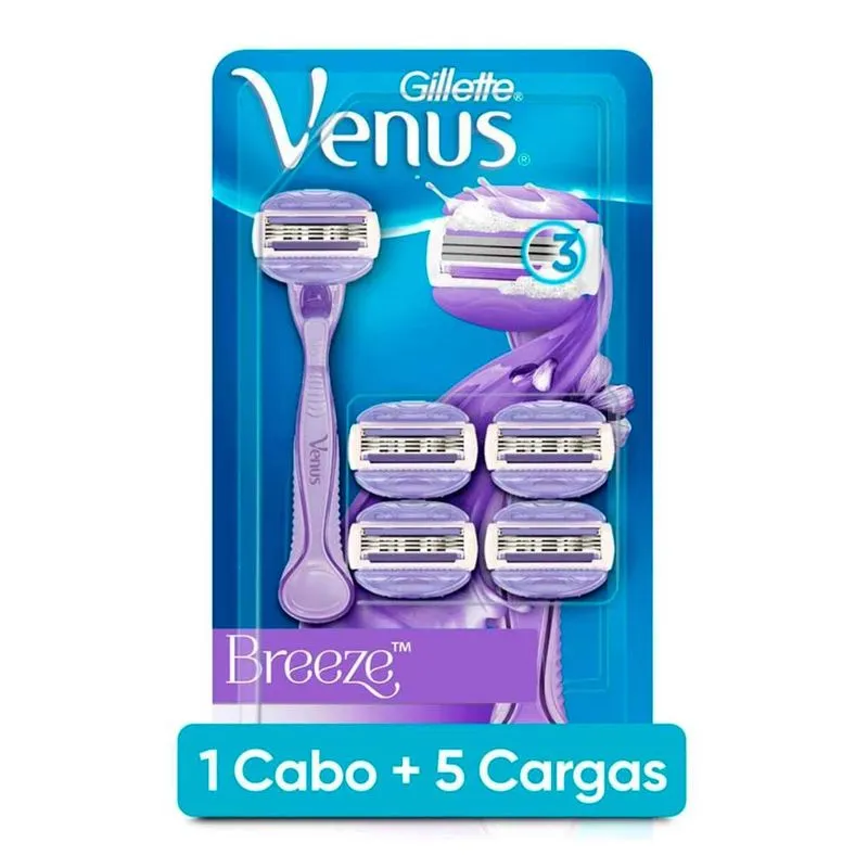 Aparelho de Barbear Gillette Venus Breeze 5 Cargas Lilás