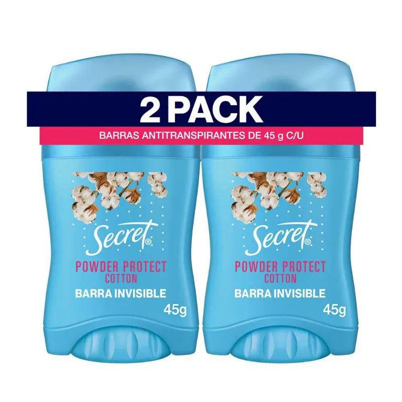 Desodorante SECRET Poweder Protect Cotton Barra x2und (90 gr)
