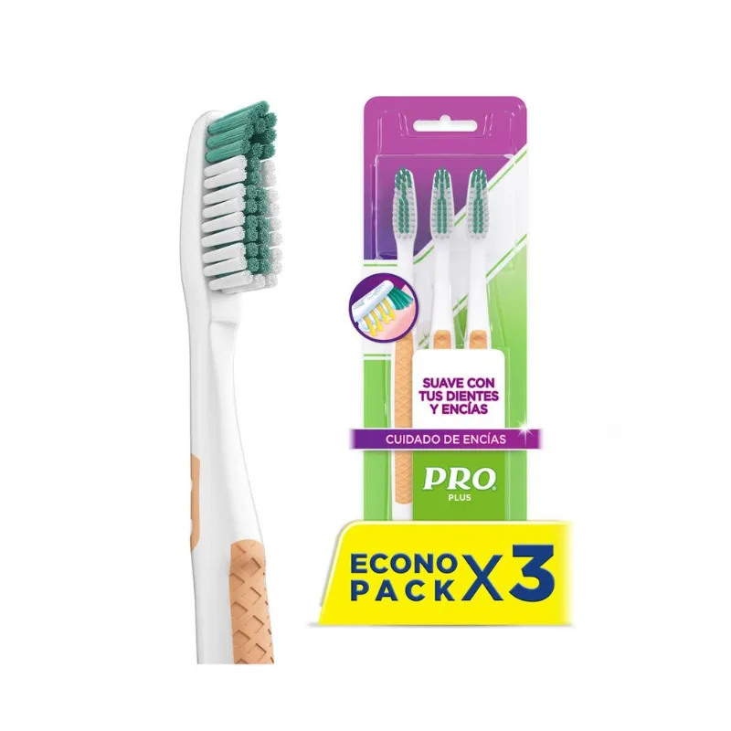 Pro plus cuidado de encías cepillo dental 3 uni