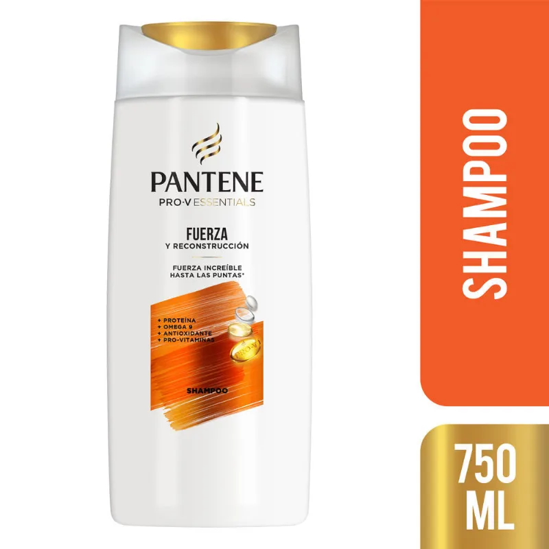 Shampoo Pantene fuerza y reconstrucción essentials 750 cc.
