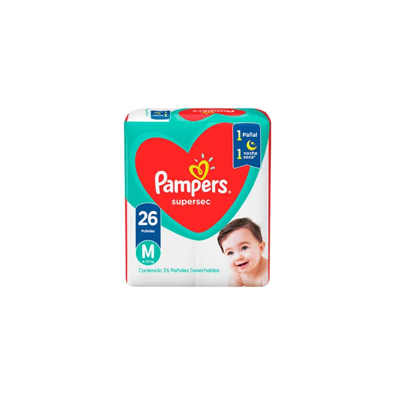 Pañales Pampers Supersec M 26 Un