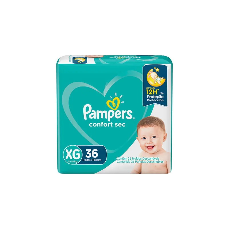 Pañales Pampers Confort Sec Max Xg 36 Un