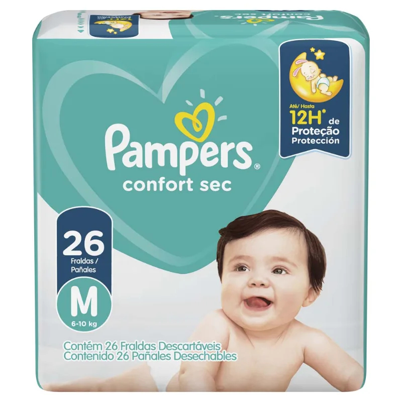 Pañales Pampers Confort Sec M 26 U