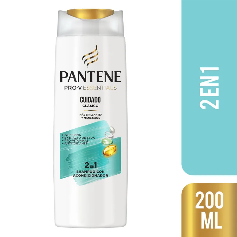 Shampoo Pantene 2 en 1 essentials 200 cc.