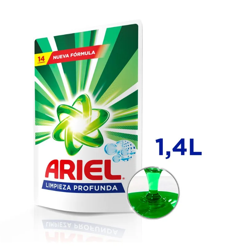 Jabón líquido Ariel limpieza profunda doy pack 1.4 l.