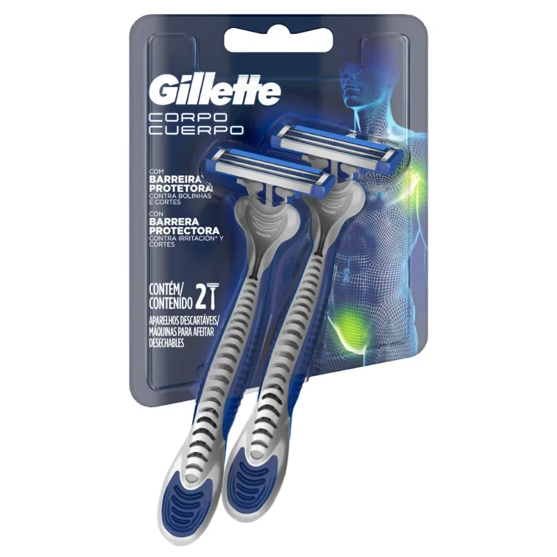 Máquina de Afeitar Gillette Cuerpo para Zona Íntima y Cuerpo x 2 un