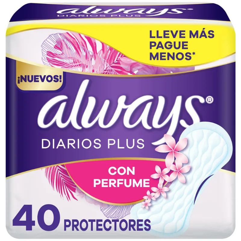 Protectores diarios Always con perfume plus 40 uni.