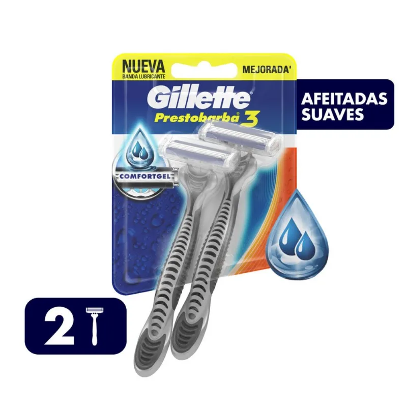 Afeitadora con afeitadas suaves Gillette prestobarba3 2 uni