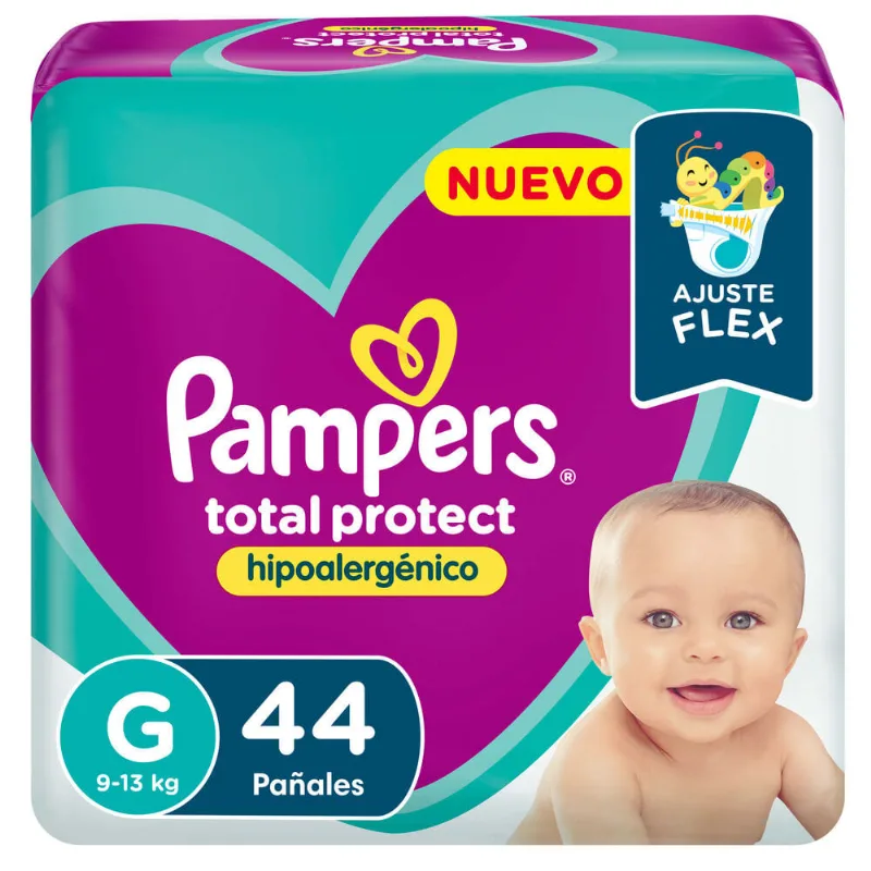 Pañales Pampers talle G total protect 44 uni