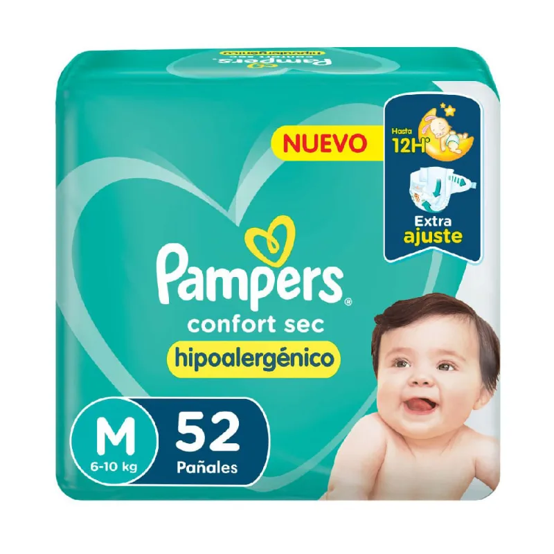 Pañales Pampers Confort Sec Hipoalergénico Hiperpack