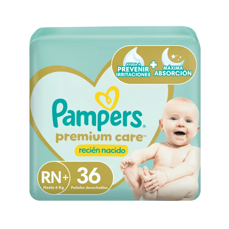 Pañales Pampers Deluxe Protection RN + x 36 un Talle RN | 36 Unidades por Paquete