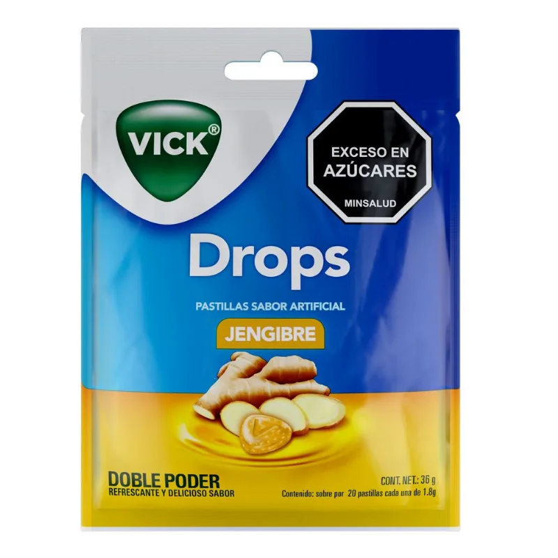 Pastillas Vick Drops Sabor Jengibre 20 Pastillas