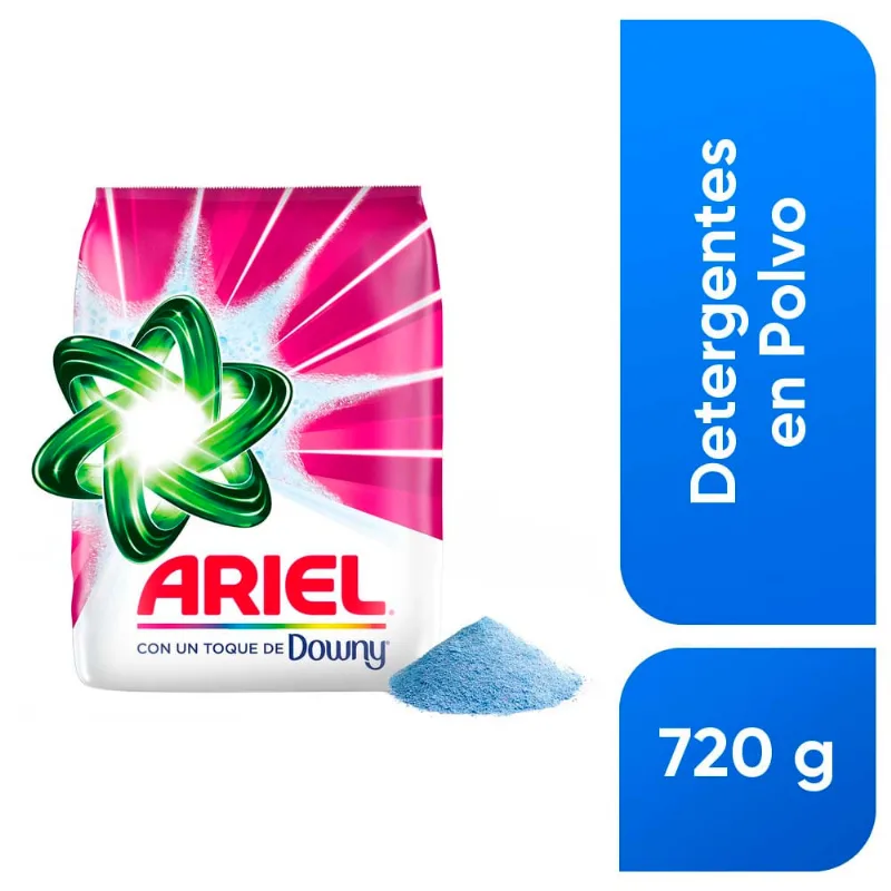 Detergente en Polvo ARIEL con Toque de Downy Bolsa 720g