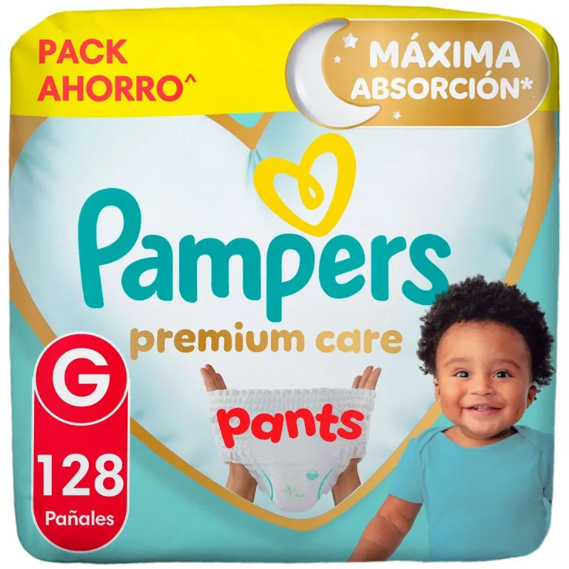 Pañales Pants Pampers Premium Care Talla G 128 un.