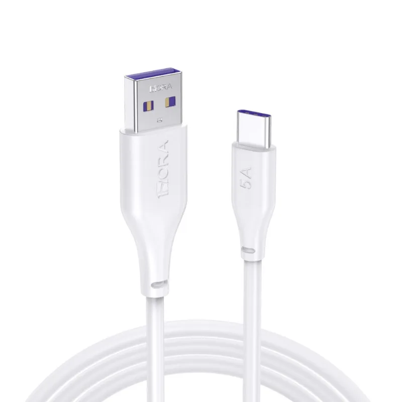 Cabo de Dados Usb C 1 Hora 5A Macho 2 Metros Branco