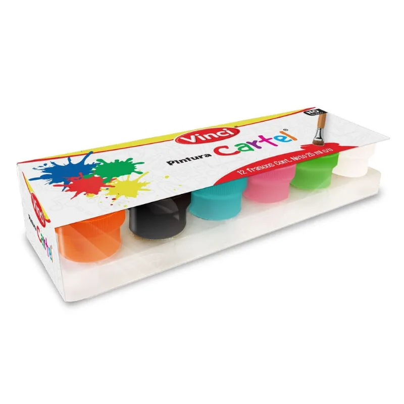 Pintura Cartel Escolar | Vinci | 12 Colores | 25 ml
